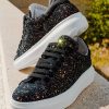 Black Glitter Trainers - Image 2