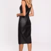Leather Midi Pencil Dress - Image 2
