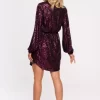 Molly Sequin Wrap Dress - Various Colours - Image 2