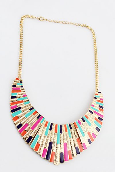 Colorful Shining Bib Collar Necklace