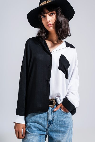 Monochrome Two-Tone Shirt
