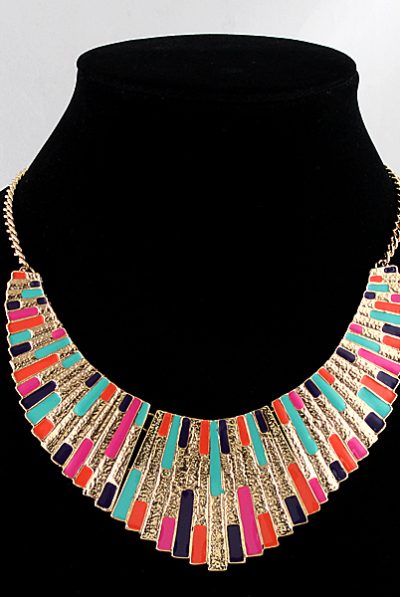 colourful bib necklace