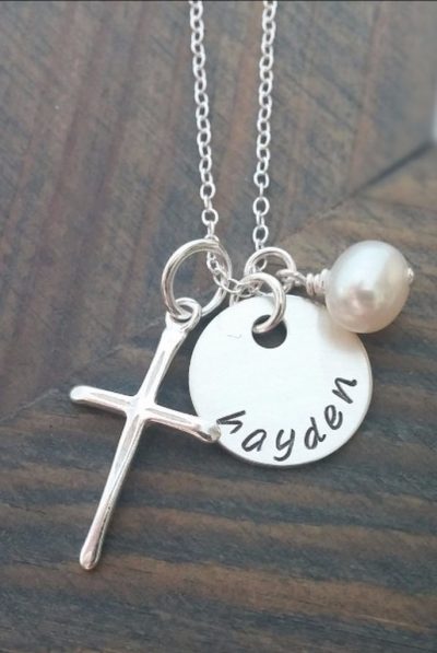 Personalised Sterling Silver Cross Necklace