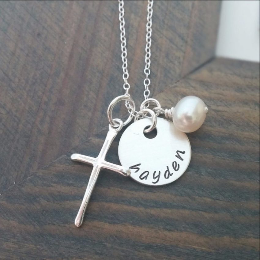 Personalised Sterling Silver Cross Necklace