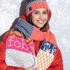 Pom Pom Orange Scarf & Hat Set - Image 2