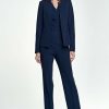 Dark Blue Elegant Short Sleeves Jumpsuit - Image 2