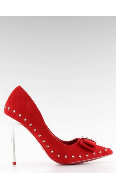 Red Spike Bow Heels