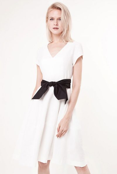 Monochrome Bow A-line Dress