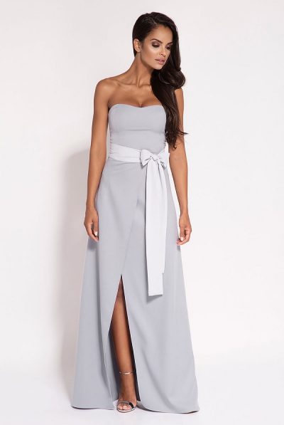 Bow Tied Long Evening Dress- Various Colours