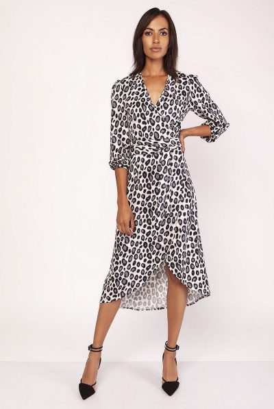 Leopard Print Wrap Dress