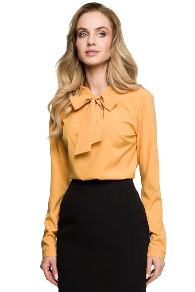 Yellow Pussy Bow Blouse