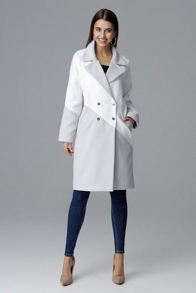 Two Tone Grey White Coat