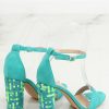 Sea Blue Green Block Sandals - Image 2