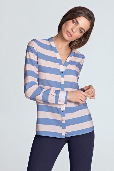 Blue & Pink Candy Striped Shirt