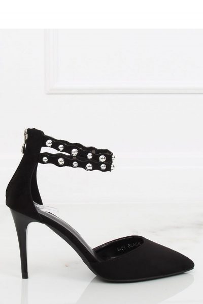 Black Studded Rim Heels