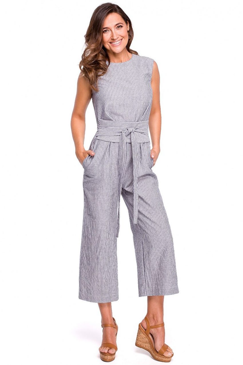 Blue Pin-Stripe Jumpsuit