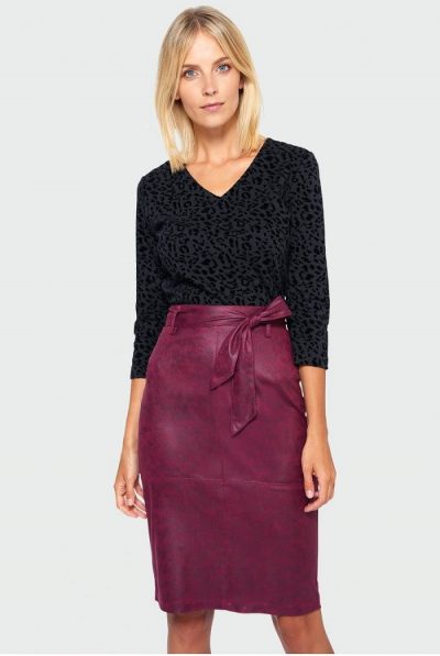 Purple Leatherette Skirt
