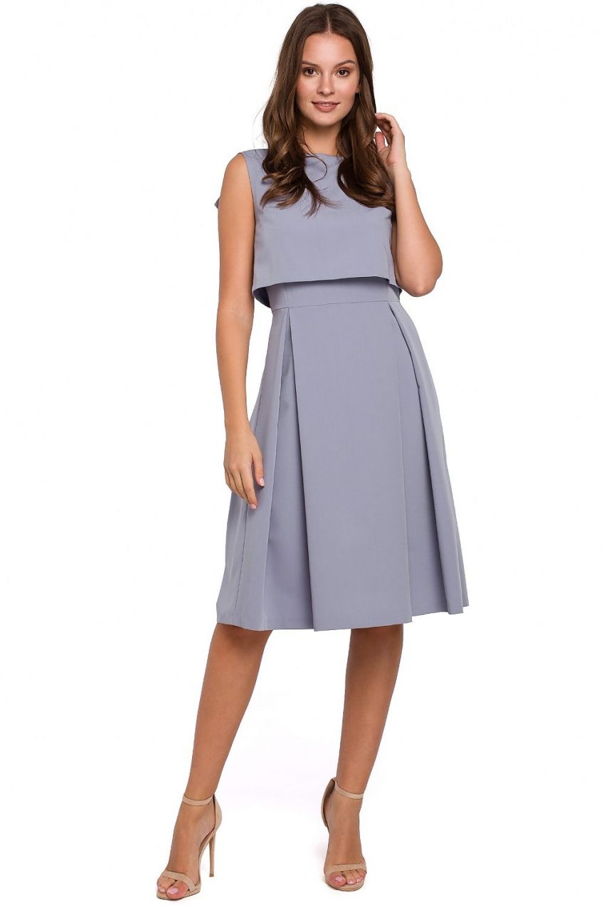 Dove Grey Open Back Overlay Dress - Various Colours