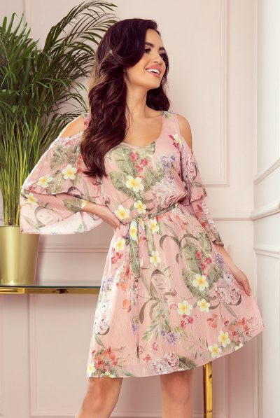 Marina Pastel Pink Chiffon Dress