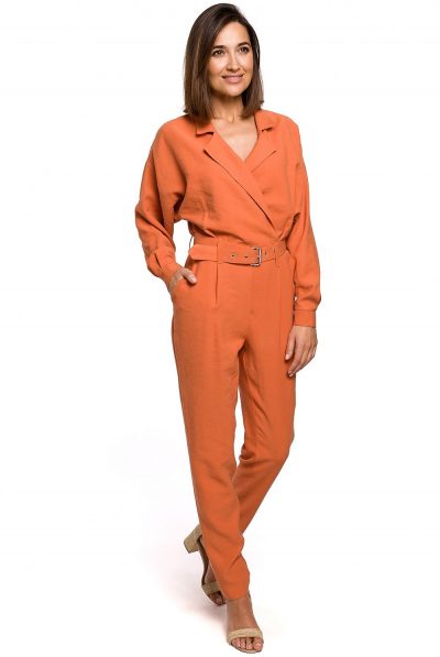 Wrap Over Belted Jumpsuit