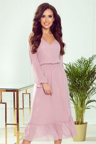 Dusty Pink Bella V-neck Dress