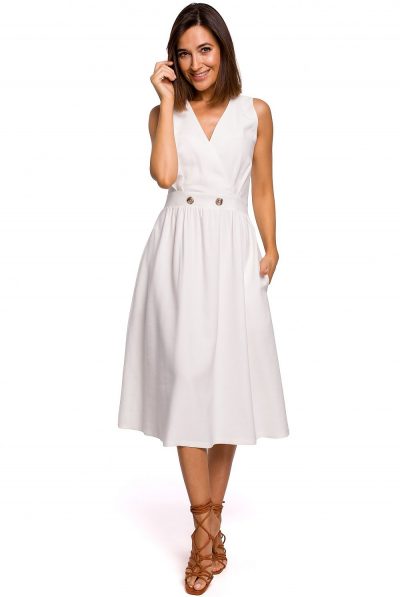 White Mone Sleeveless Dress-Various Colours