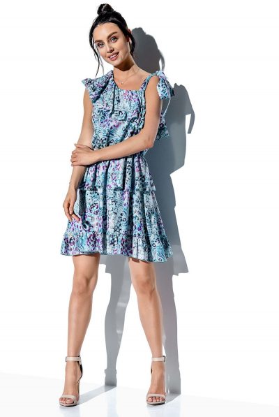 One Shoulder Flounce Dress - Various Colours