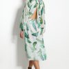 Chiffon Leaf Print Dress - Various Colours - Image 2