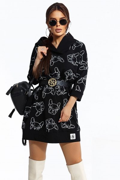 Dog Print Sweater Dress