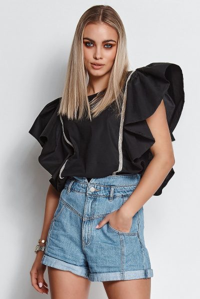Flounce Blouse Top- Various Colours
