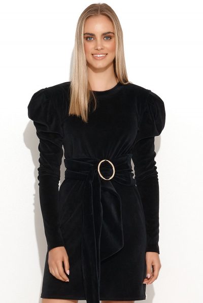 Macca Black Velvet Dress