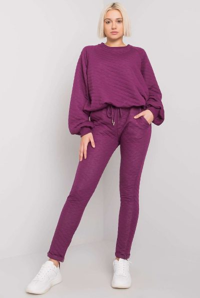Purple Mottled Jogger  Tracksuit Set