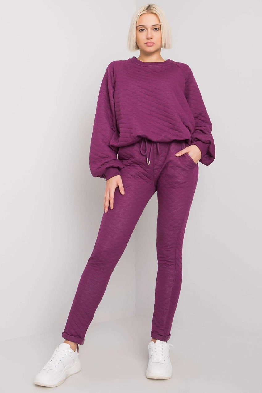 Purple Mottled Jogger  Tracksuit Set