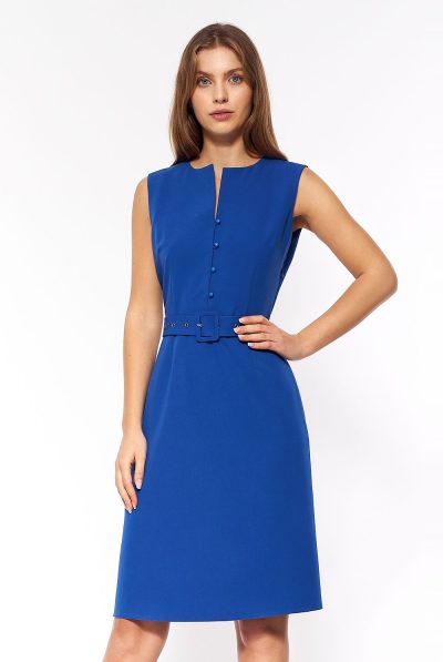 Elsie Blue Button Dress - Various Colours
