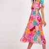 Italy Moda Print Pleat Dress - Various Colours - Image 2