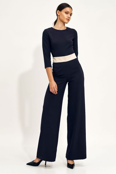 Navy Waist Bandeau Jumpsuit