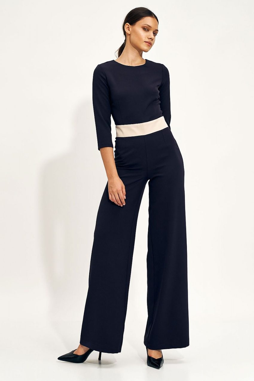 Navy Waist Bandeau Jumpsuit