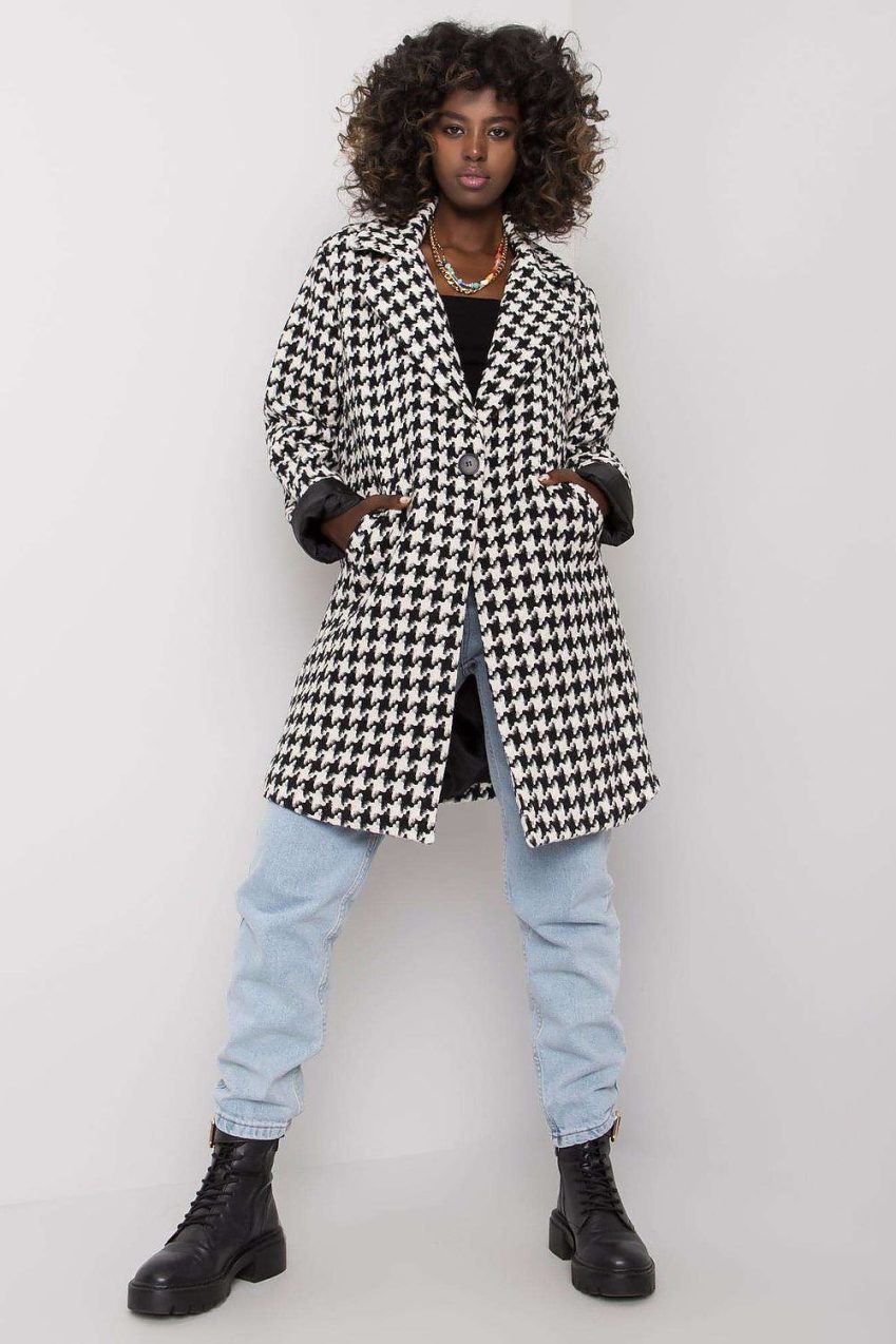 Rue Paris Houndstooth Coat