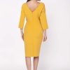 Honey Yellow Pencil Dress - Other Colours Available - Image 2