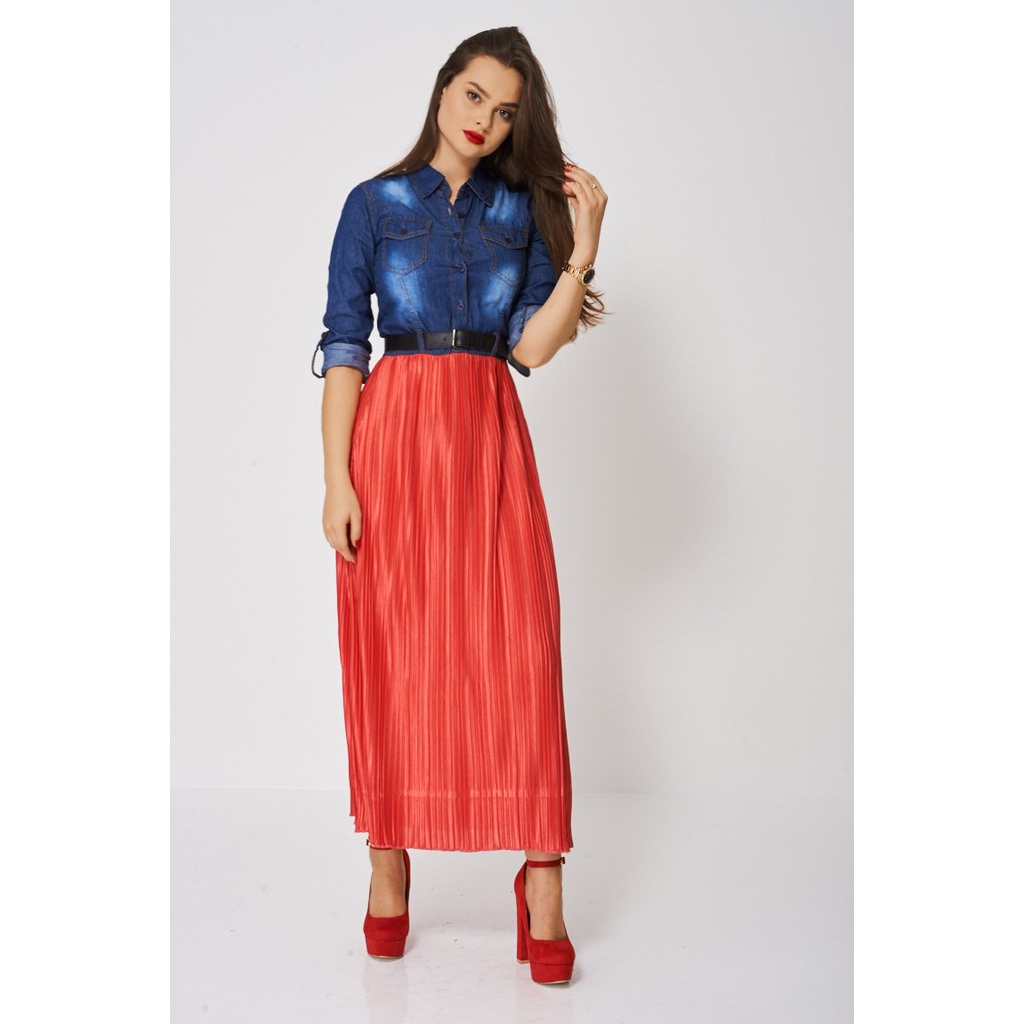 Denim top maxi dress 2025