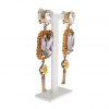 Dolce & Gabbana Gold Purple Crystal Key Earrings - Image 2