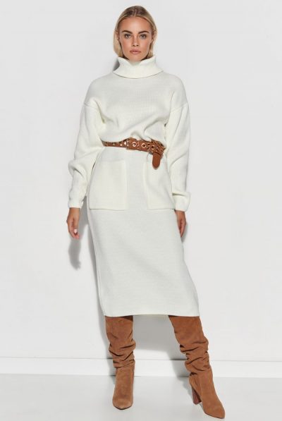 Turtleneck Knit Long Dress -Various Colours
