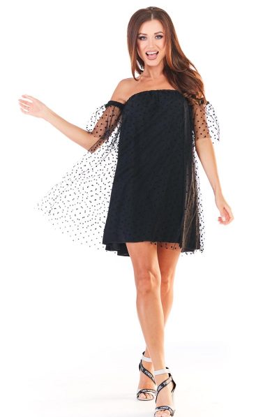Spanish Mesh Polka Dot Dress