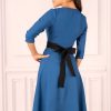 Buttons A-Line Bow Wrap Dress - Image 2