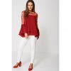 Red Embroidered Bell Sleeve Top - Image 3
