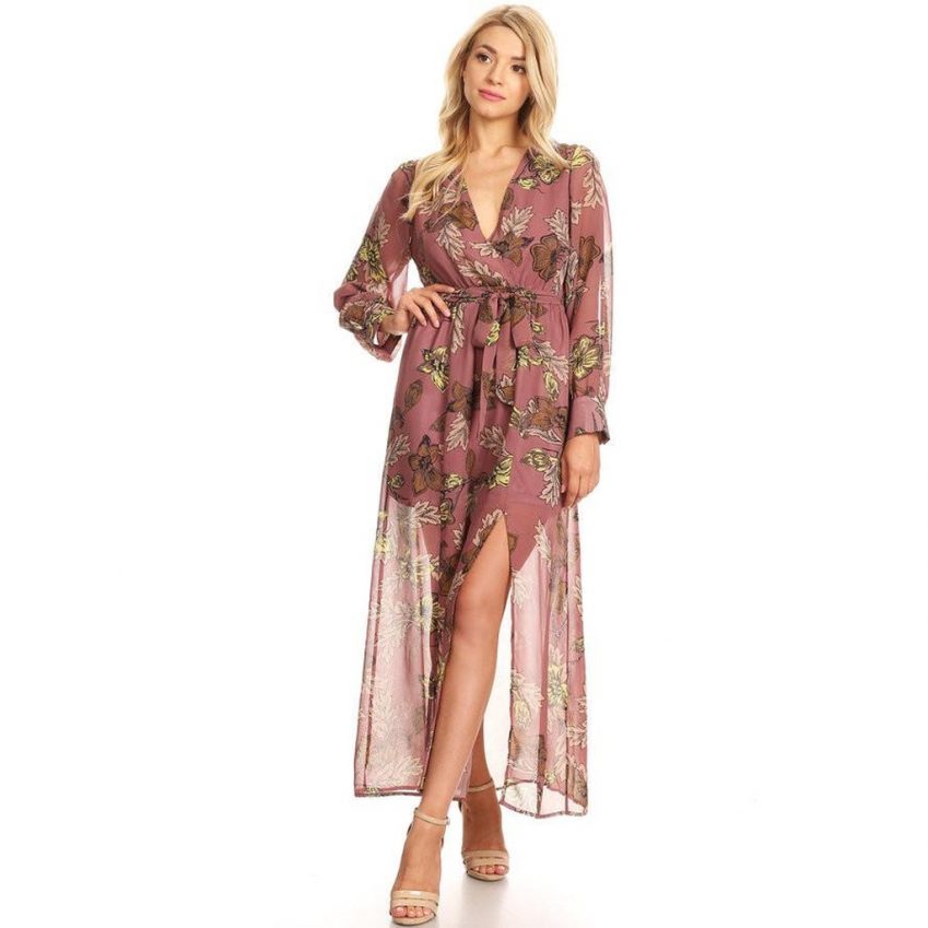 Maxi Floral Wrap Dress
