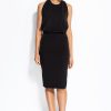 Black or Pink Evening Dress with Open Back and Chain - Image 2