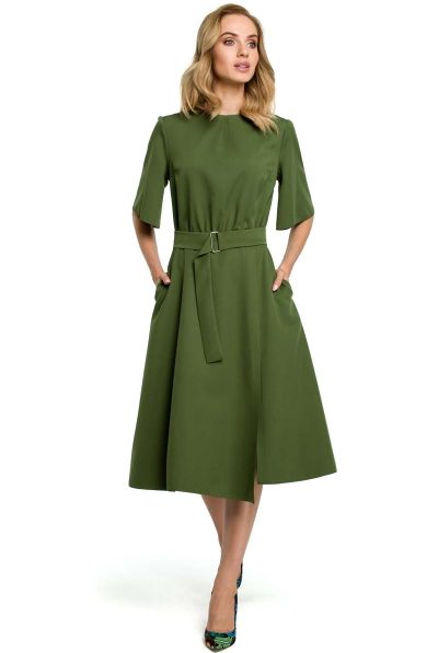 Flared A-line Olive Dress- various colours