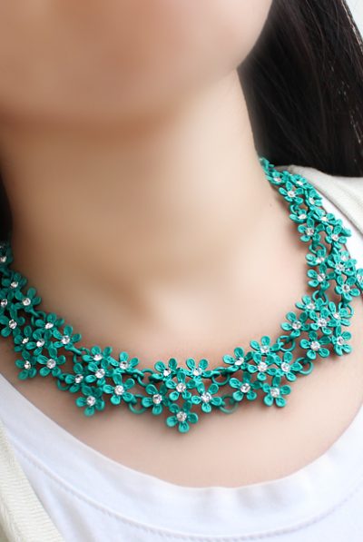 green print necklace