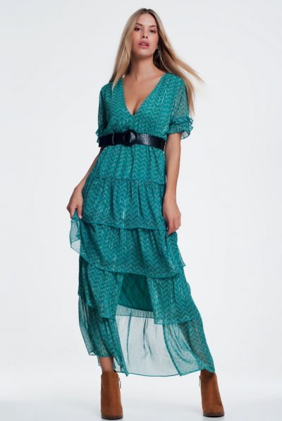 Green Tiered Dress - Various Colours